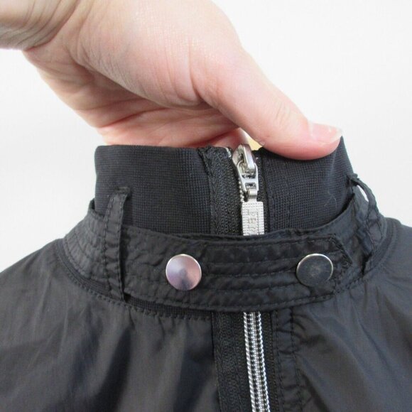 Ferrari Puma Bomber Jacket Women M Black Zip Mesh y2k R Moto Biker Racing 294 - Picture 11 of 16